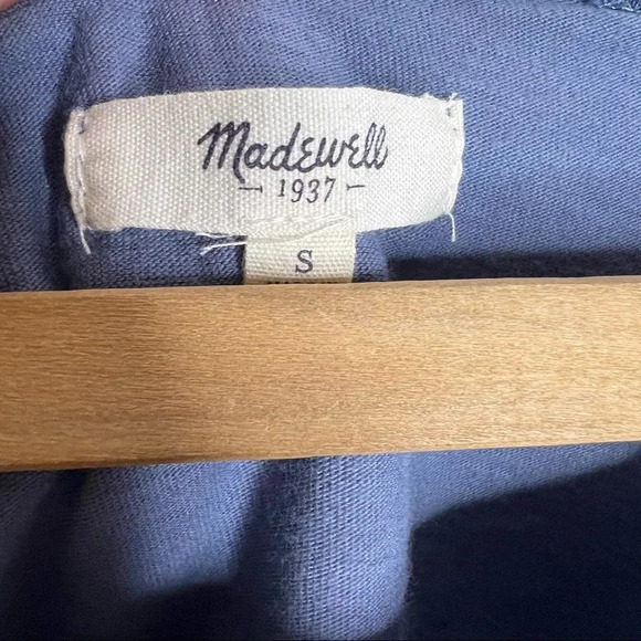 MADEWELL Color Block Mixed Media Panel Boxy Short Sleeve Scoop Neck T Shirt - Picture 7 of 10